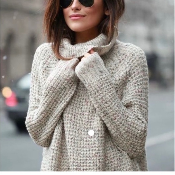 Free People Dylan thick oversized  Tweedy Sweater uber soft chunk waffle… - Picture 1 of 14